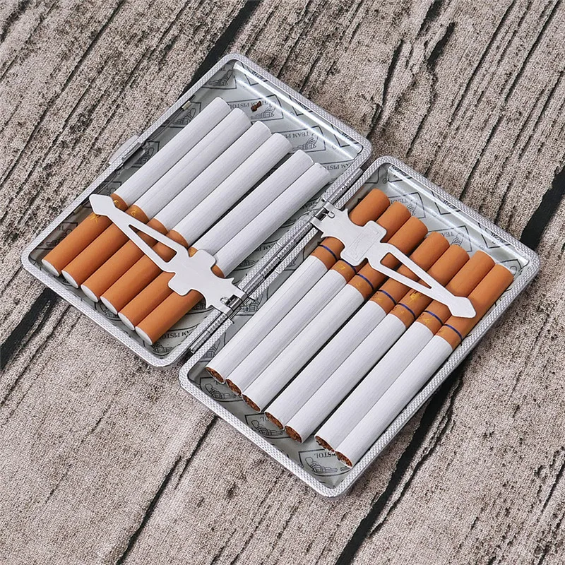 Женский тонкий чехол для сигарет из искусственной кожи с рисунком|women cigarette