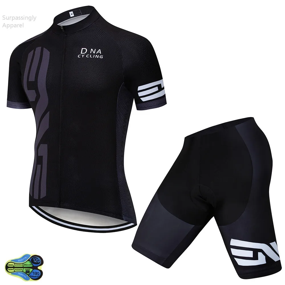 

Black Jersey Set Men 2019 Cycling Team Cycling Jersey Cycling Clothing Sportswear Bicycle Bibs 12D Gel Pad Cycling Suit XS-5XL