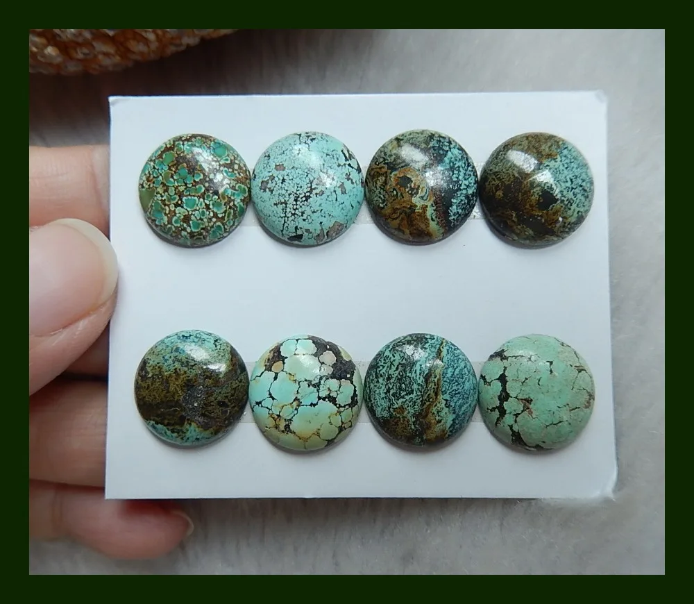 Natural stone Sale8pcs Turquoise cabochons,15x4mm 12.7g jewelry