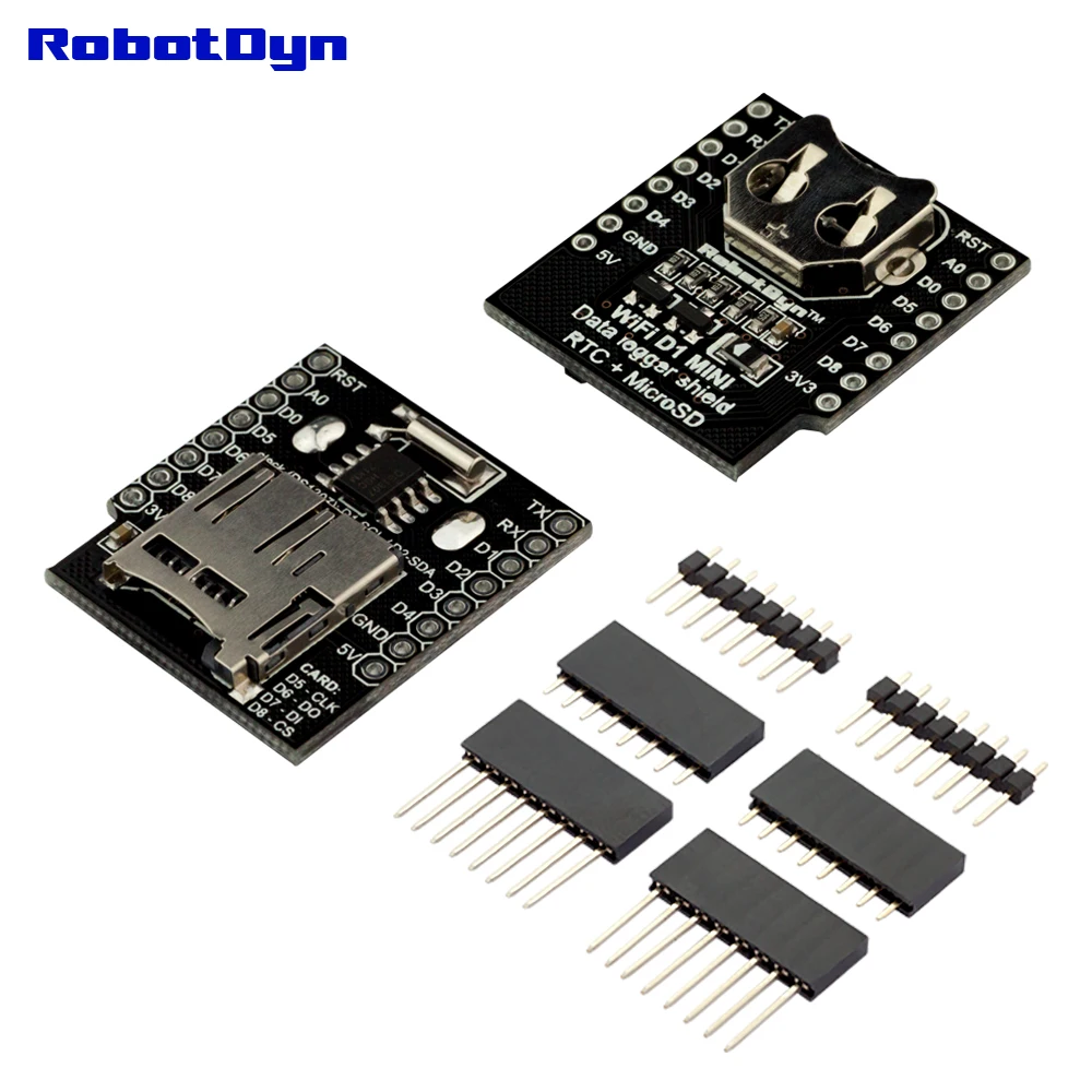 Экран передачи данных для Wi Fi D1 mini RTC DS1307 с аккумулятором + MicroSD набором контактных
