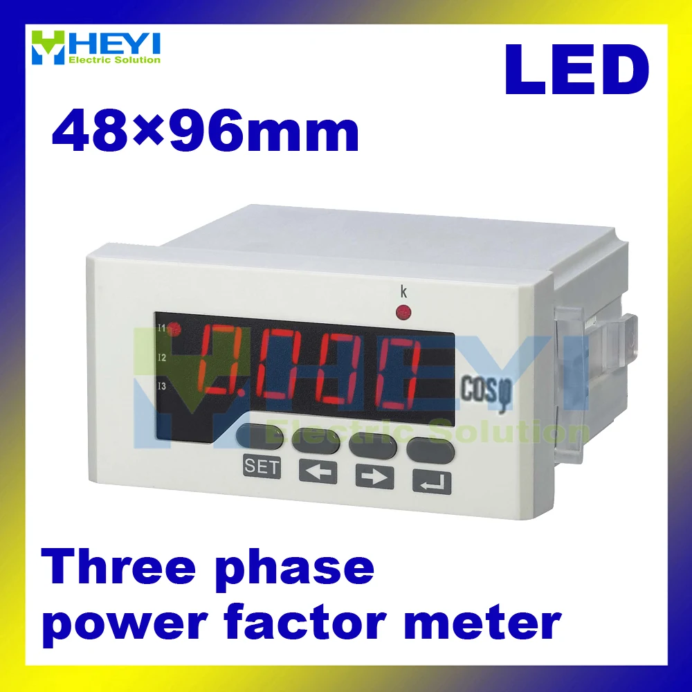Трехфазный COS Метр светодиодный цифровой измеритель коэффициента мощности 45*92, 56*114, 76*152 мм Прямая с фабрики распродажа