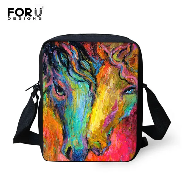 Forudesigns бренд Для женщин сумка Mochila 3D лошадь животных Женские путешествия малых Креста тела Сумки для Обувь для девочек Обувь для мальчиков женственный - Цвет: 5449E