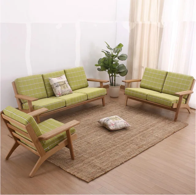 Nordic Living Room Furniture American White Oak Solid Wood Sofa Nordic Living Room Furniture American White Oak Solid Wood Sofa Fabrics Single