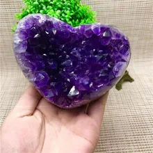 Uruguay amethyst cave block heart-shaped amethyst cluster furnishing crystal raw stone