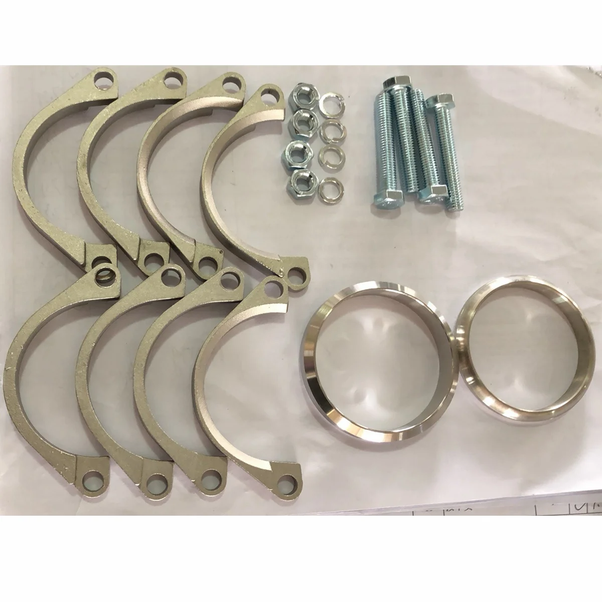 

10 Pcs Stainless Steel Exhaust Flange Muffler Back Box Repair Rusted Flange Clamp Kit For BMW 3 Series E46 M3 1999-2006 X8R0092