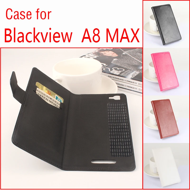 

HongBaiwei For Blackview A8 MAX Phone Case Folio Flip Pure Color Crazy House Pattern Premium PU Leather Wallet Case Cover