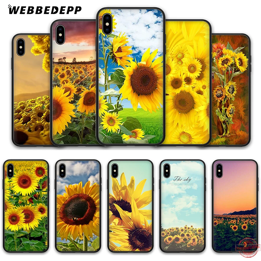 WEBBEDEPP Sunflower Summer Soft Silicone Case for iPhone 8 7 6S 6 Plus 11 Pro XS Max XR X 5 5S SE Back Shell | Мобильные телефоны и