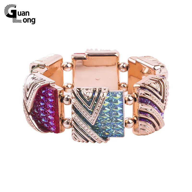 

GuanLong Cheap Wholesale Fashion Multicolor Acrylic Charm Elastic Stretch Bracelets & Bangles For Women