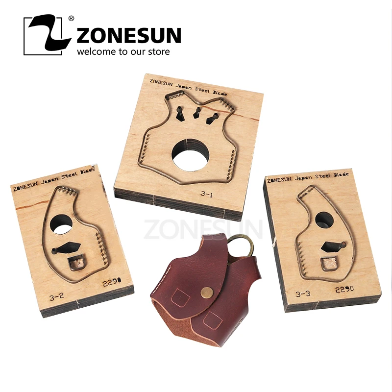 ZONESUN V2 брелок для ключей в форме жилета кожаный режущий станок резки японских