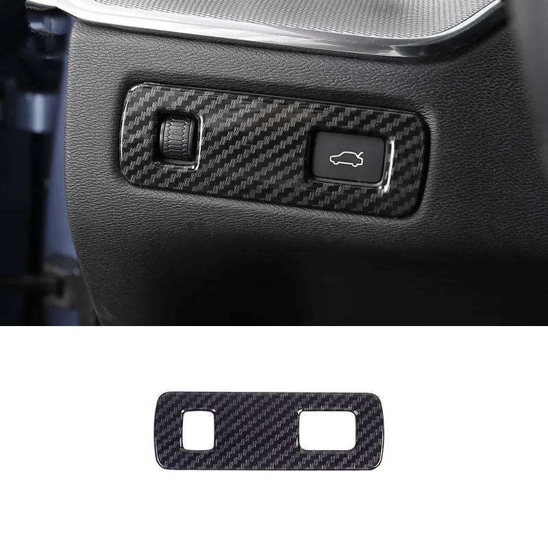 

ABS Headlight Switch Button Panel Decoration Cover Trim For Volvo XC60 2018 Carbon Fiber Color Car Styling