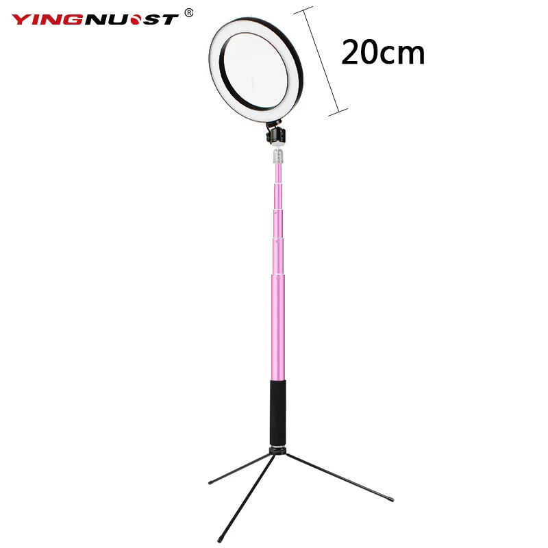 

Photo Studio Kit 8" 20cm Camera Ring Light 1.8M Self Stick Phone Clip Gift Table Stand for Makeup Beauty Room Ring Fill light