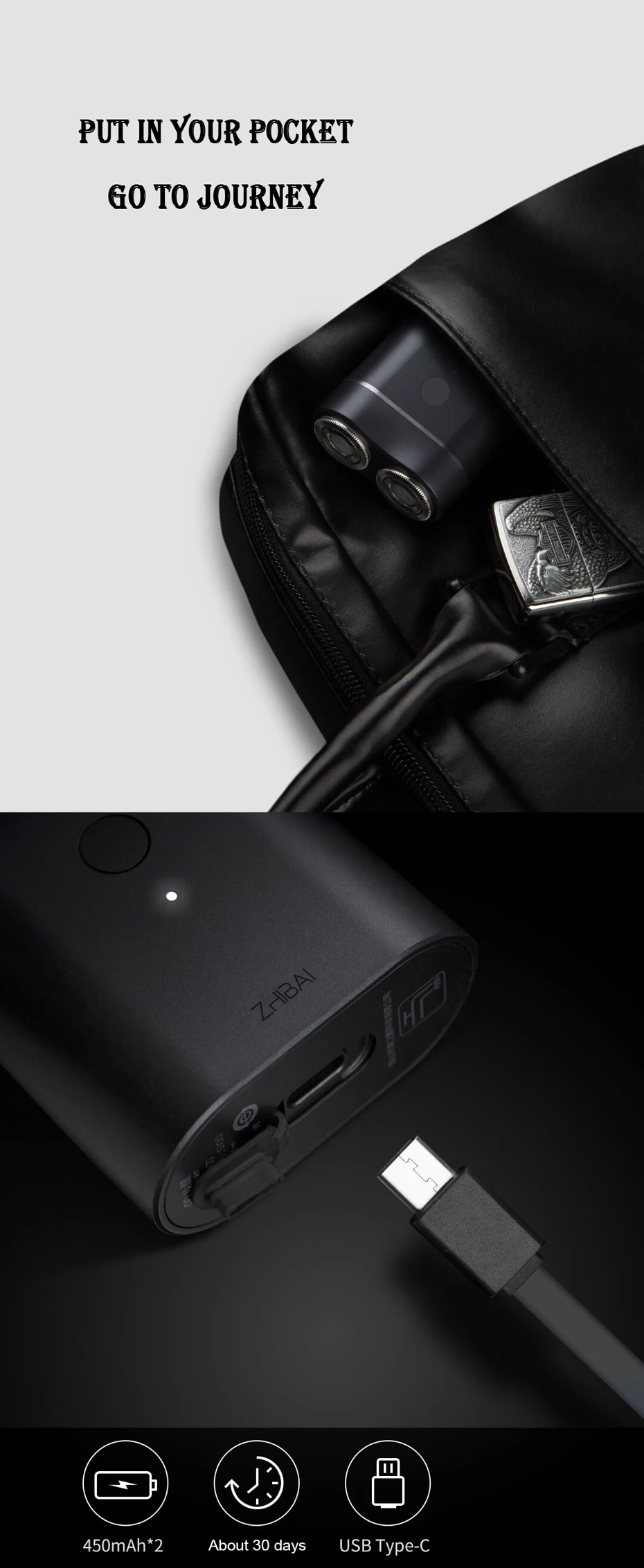Xiaomi ZHIBAI Electric mini wash Razor20