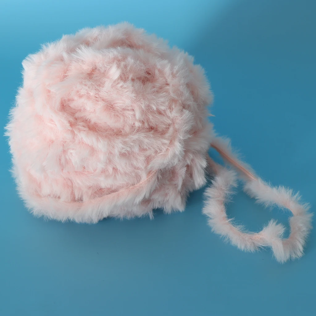 3 Pieces 32 Meters Soft Hand Knitting Artificial Fur Yarn Warm Baby Yarn 14mm Wide for Shawls Scarves Caps