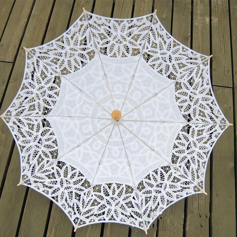 Модный зонт от солнца с кружевами, зонтик с вышивкой для невесты, белый и слоновой кости, Свадебный зонтик, Ombrelle Dentelle Parapluie Mariage