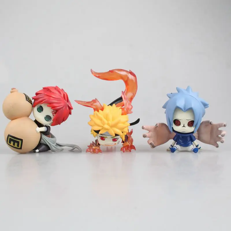 Naruto Shippuden Sankiyou Q Version Sasuke I Love Luo Change Face Pacifier Box Egg Figurine Figure Ornaments Kid Toy Gift | Игрушки и