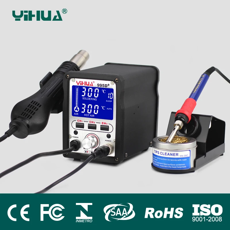

2 In 1 Yihua Soldering Station 995D+ Hot Air Gun 110v Or 220v Rework Solder Soldering Station Heat Gun