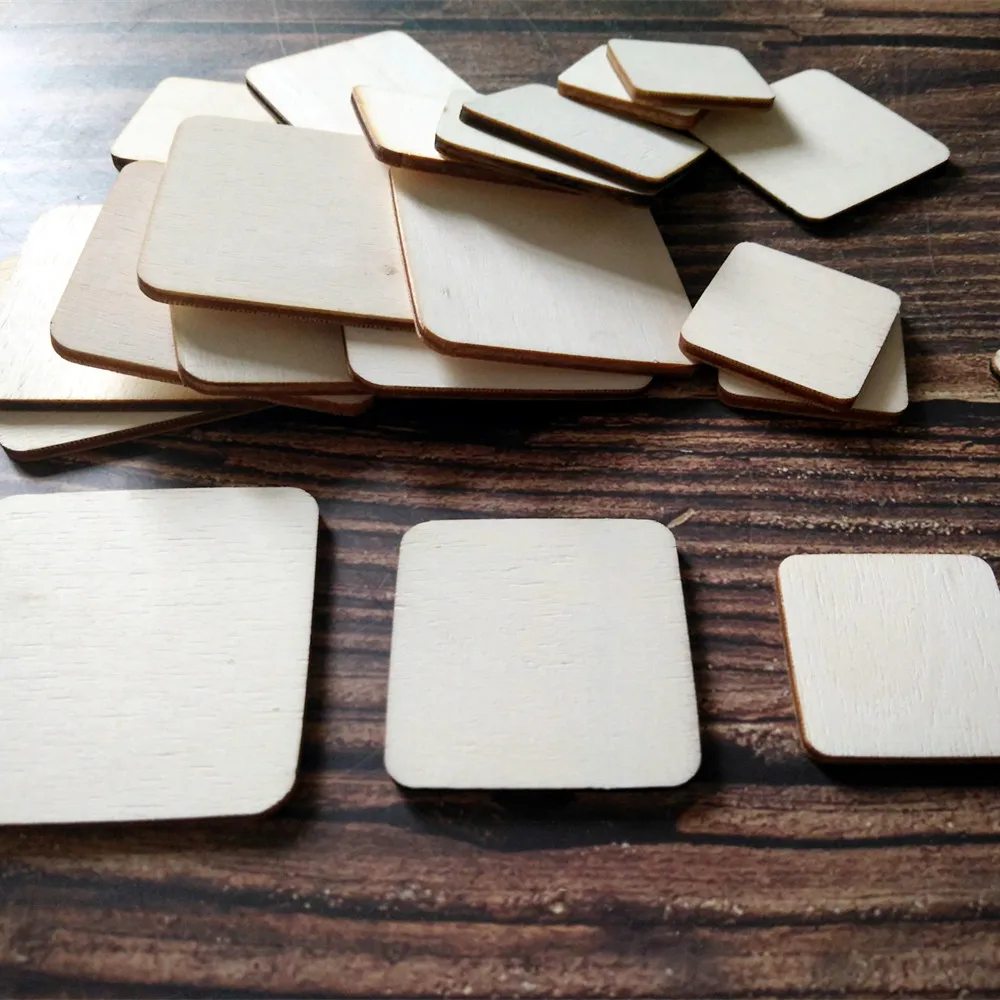 Buying Guide 50pcs Laser Cut Wooden Customized Square Size Blank