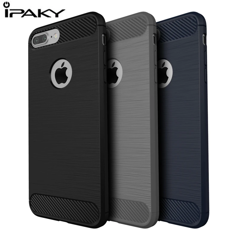 

Brushed Case For Xiaomi Note 3 4X 5S,IPAKY Silicone Shock Absorption Carbon Fiber TPU Armor Case For Iphone 6 7 8 Plus Fundas 6S