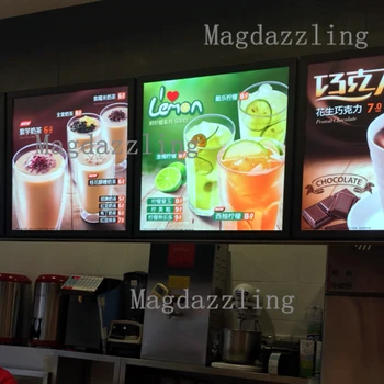 

10Units 24"x28" Slim Snap Frame LED Illuminated Menu Board,Black Color Aluminum Frame LED Menu Lightbox for Restaurant
