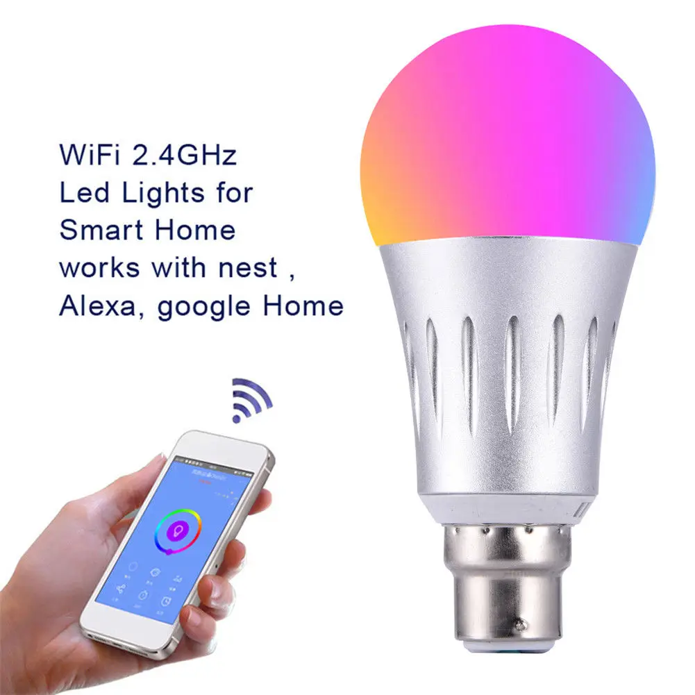 WiFi Smart RGB светодио дный лампа E27 E14 B22 7 Вт Magic прожектор Blub свет этапа App Wi-Fi 2,4 ГГц Управление работать с Alexa Google дома