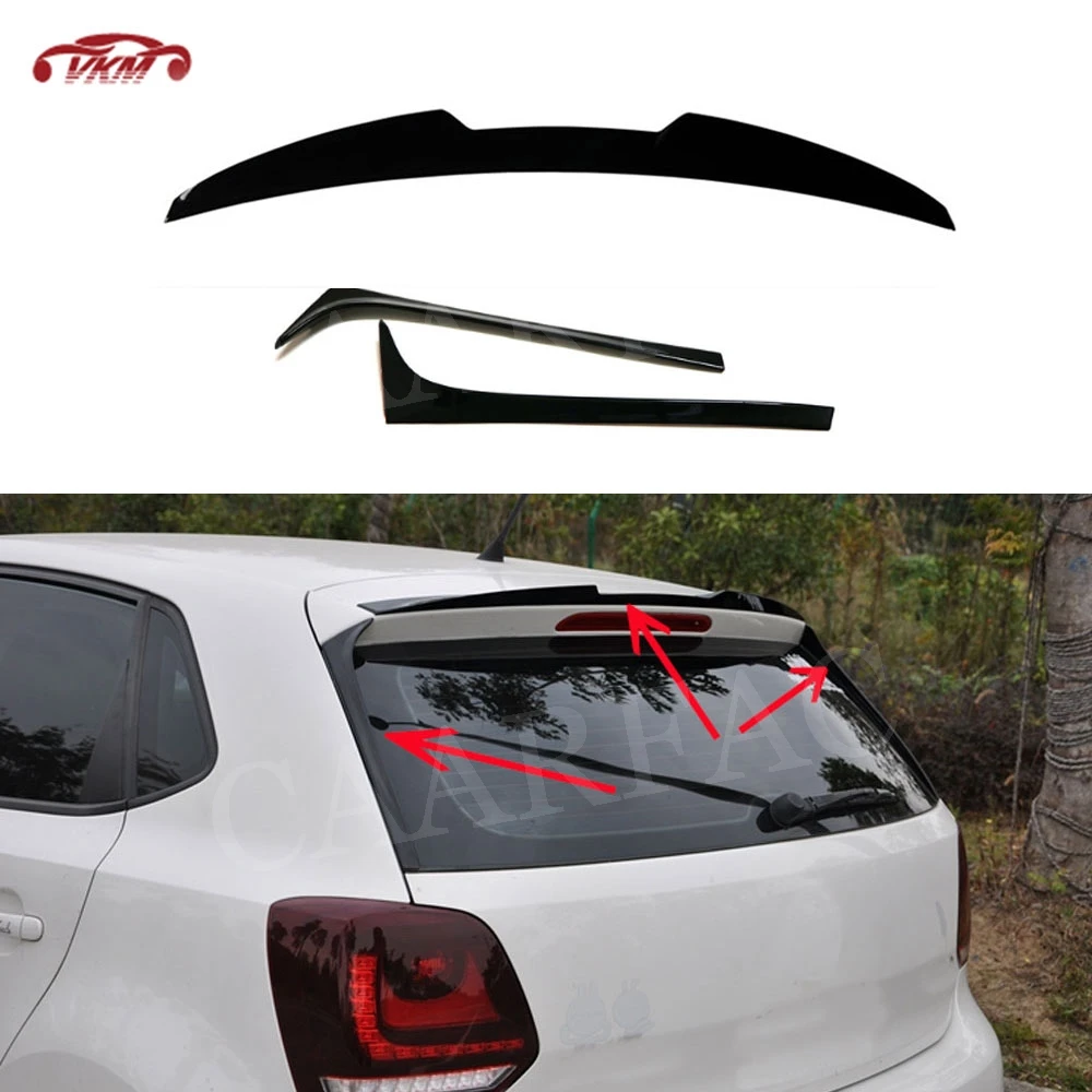 Задний спойлер на крышу боковые крылья ножа для Volkswagen VW Polo Standard 2011 2018 не GTI R ABS