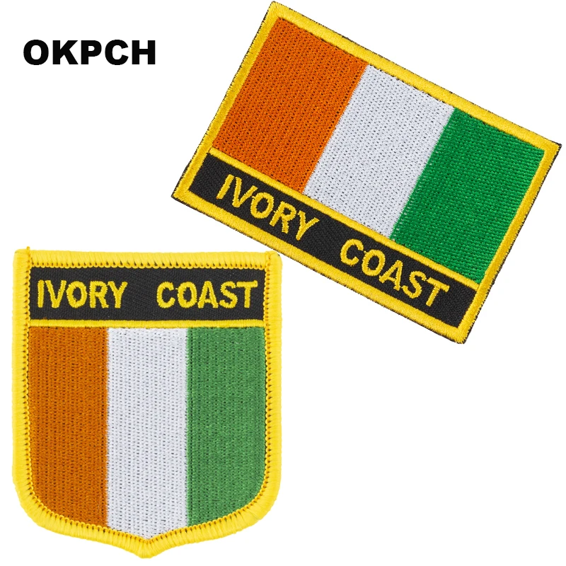 

Ivory Coast flag patch 2pcs a Set Patches for Clothes DIY Decoration PT0093-2