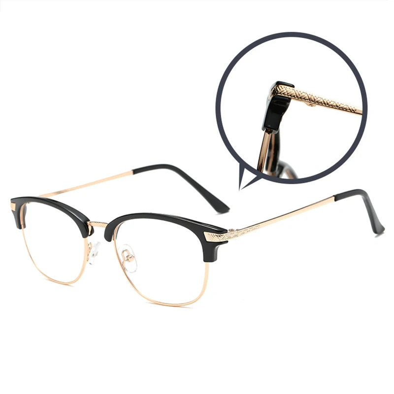 Винтажные в полуоправе полуоправы рога оправа Стиль Классические оптические очки оправа для очков для женщин и мужчин