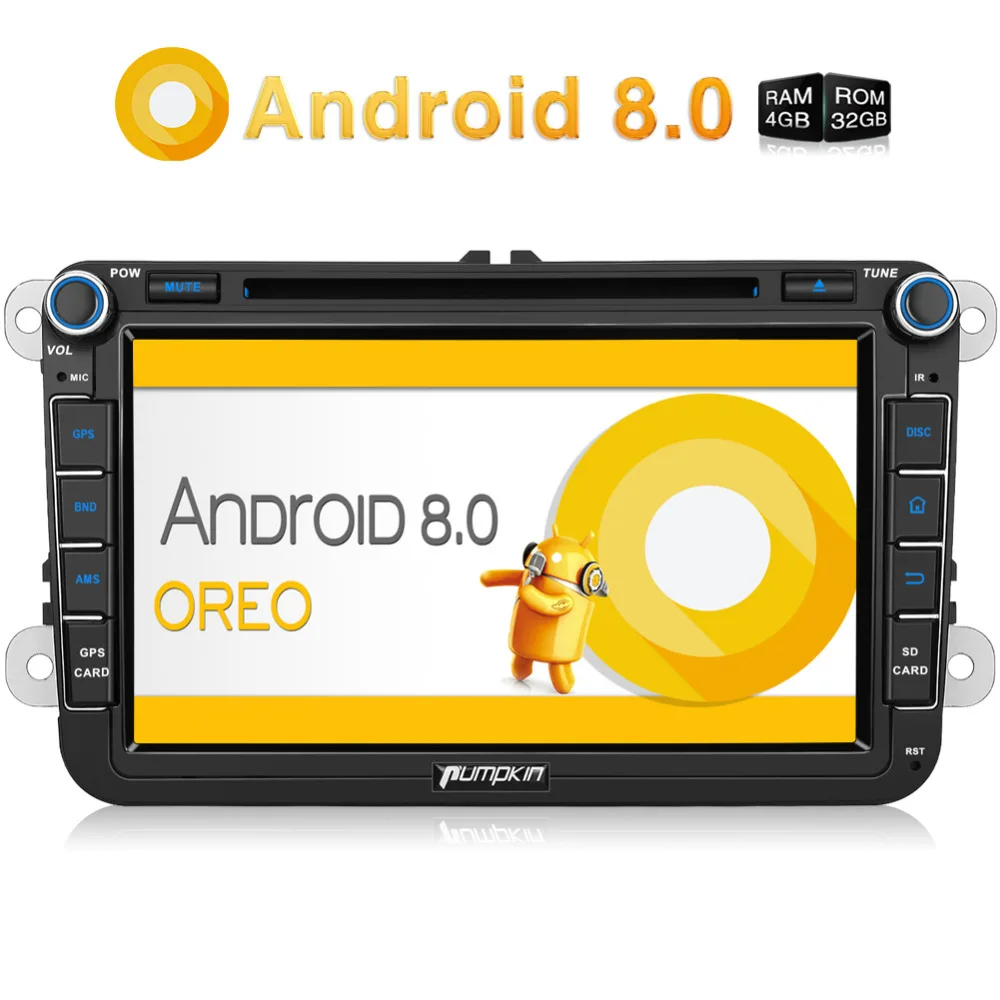Pumpkin 2 Din 8'' Android 8.0 Car DVD Player GPS Navigation Car Stereo For VW/Skoda/Seat/Golf FM Rds Radio 3G 4G DAB+ Headunit цена Pumpkin 2 Din 8'' Android 8.0 Car DVD Player GPS Navigation Car Stereo For VW/Skoda/Seat/Golf FM Rds Radio 3G 4G DAB+ Headunit цены онлайн
