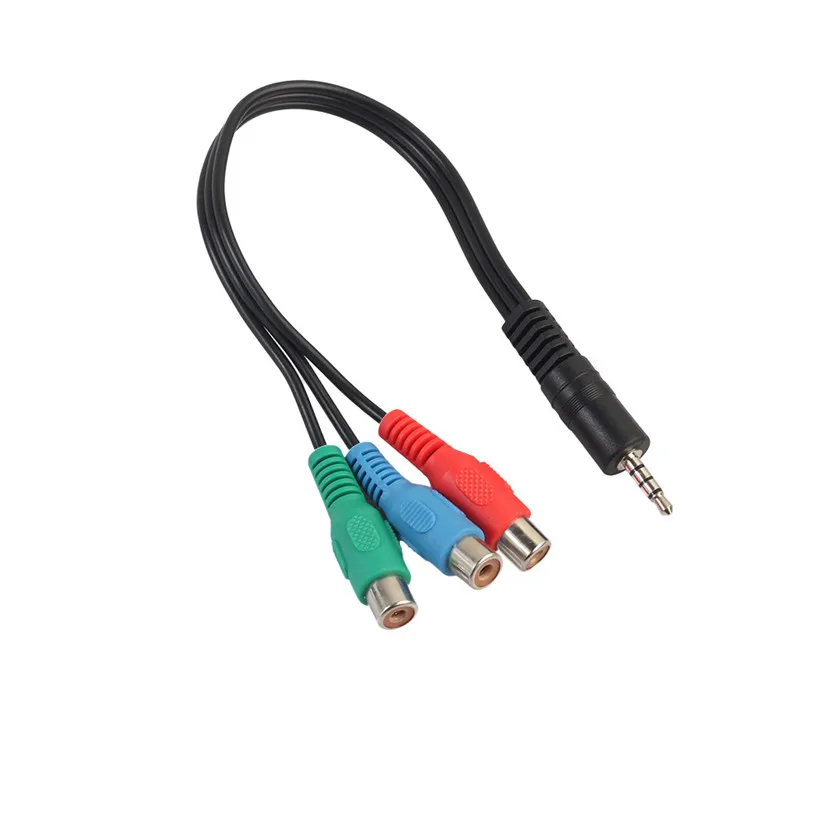 Del 3 5 мм AUX к RCA компонентный зеленый синий красный YPbPr Кабель адаптер Jun26 #2|rca adapter