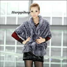 New Genuine Knit Mink Fur Shawl Poncho With Fox Trimming Real Mink Fur Jacket Fashion Women 2017 Style Mink Fur Coat