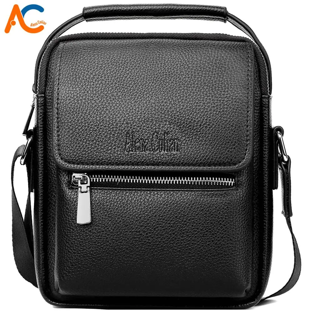

Alena Culian Quality Leather Men Leisure Shoulder Bags Fashion Crossbody Bag 7.9 inch iPad Handbag For Business Male sac a main