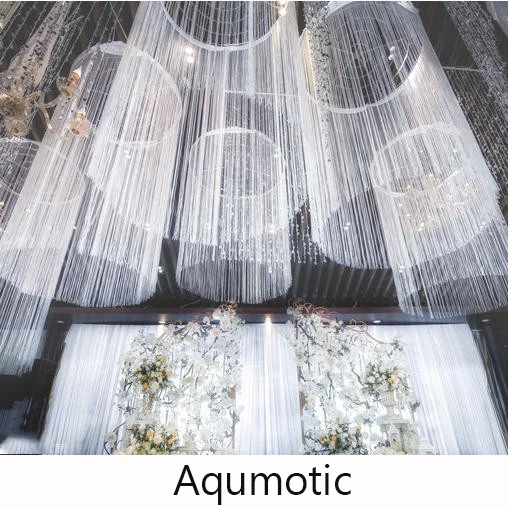 Aqumotic Висячие белые занавески с подкладкой s линия занавески Свадебные украшения перегородки хорошие вечерние занавески Декор