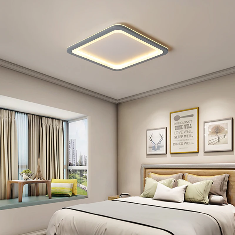 

Dimmable Modern Led Ceiling Lamp Bedroom Study Kitchen Corridor Balcony Square Acrylic Ceiling Lights Fixture Free Shipping