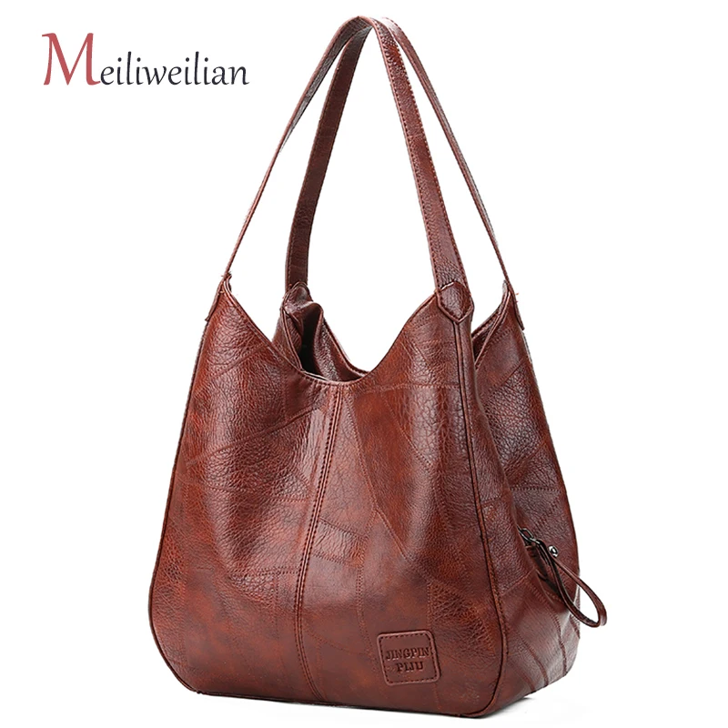 

Vintage Luxury Handbags Women Bags Designer High Quality Leather Bag Patchwork Women Shoulder Bags Large Capacity Sac 2019 New