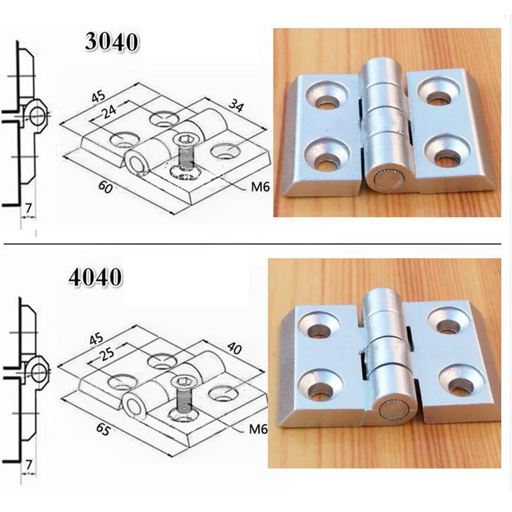 1 шт. 3030 3040 4040 алюминиевый профиль металлический шарнир, шарнир из цинкового сплава с винтами опционально