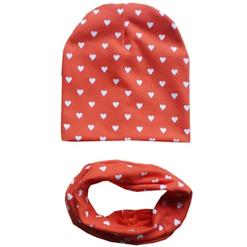 

Baby boy girl hat 1 Set Autumn Winter love Beanies Cap Children Hats Toddler Kids Hat Scarf Collars gorros infantiles invierno
