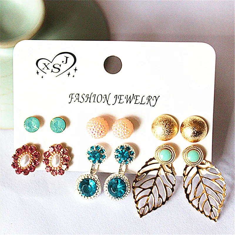 New fashion women's accessories wholesale factory direct selling girls pearl earrings colorful 6