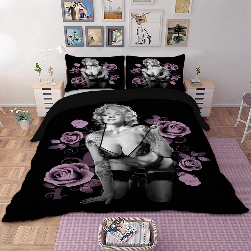 Sexy 3d Marilyn Monroe Bedding Set Duvet Cover Bed Set Twin Queen