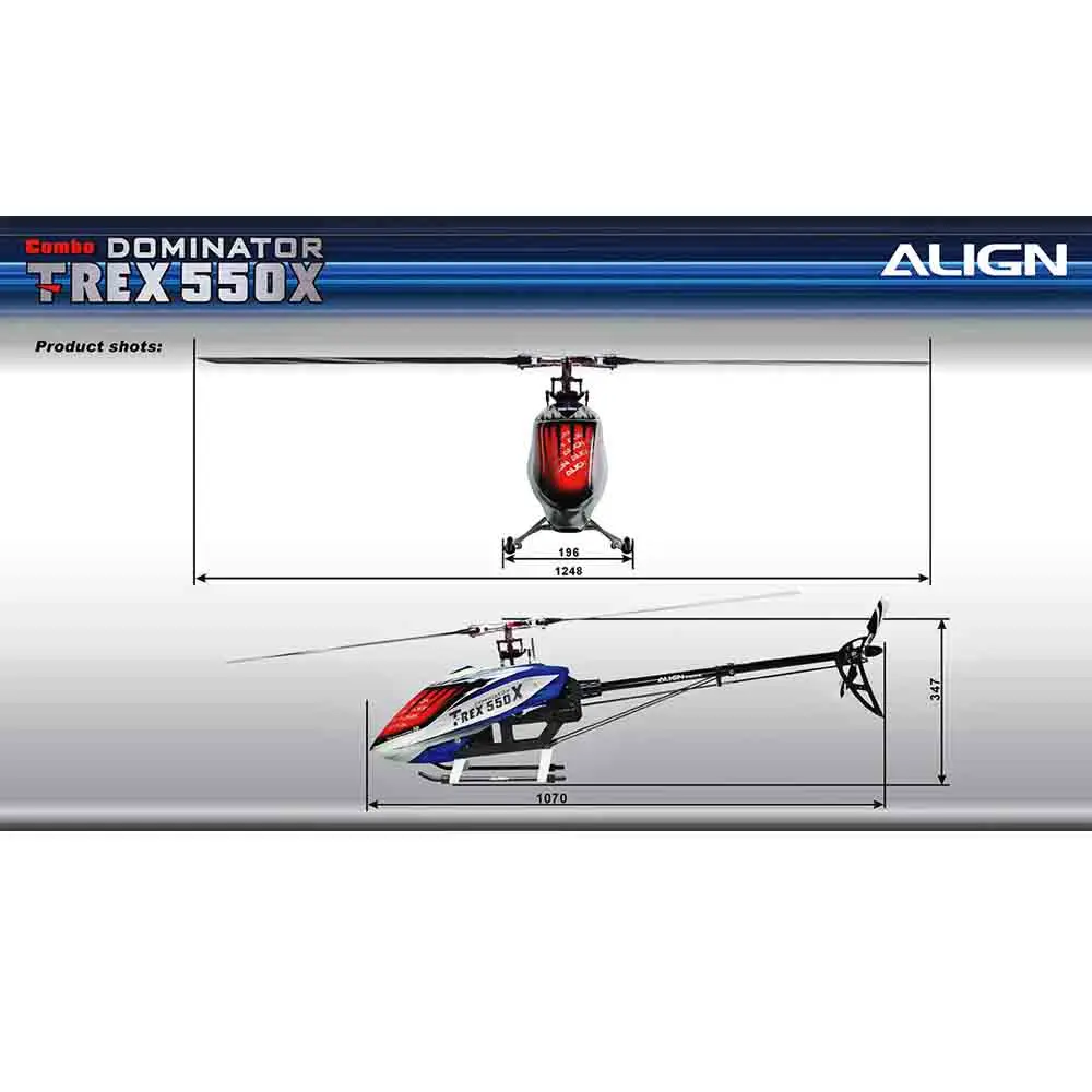 AlIGN T-REX 550X2,4 GHz 6CH RC вертолет комплект подходит