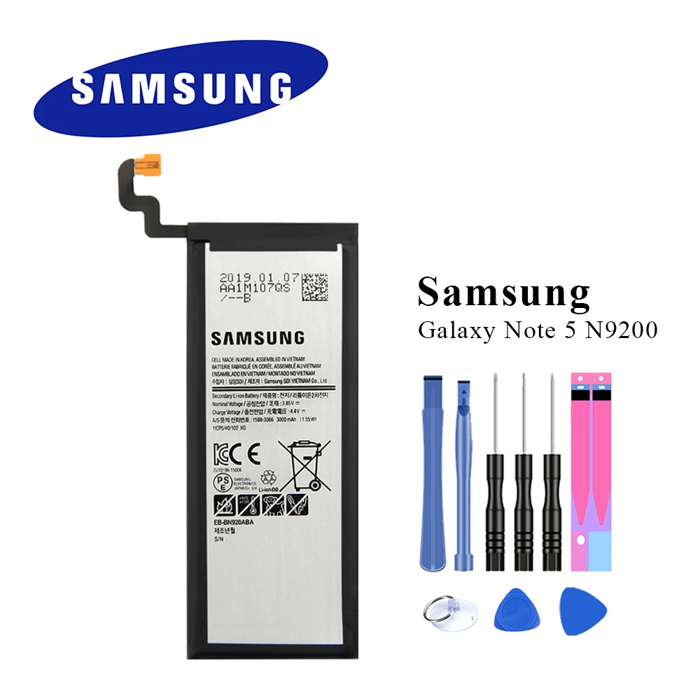 

EB-BN920ABE For Samsung Galaxy Note 5 N9200 N920T N920V N920F New Backup Battery with 8pcs Opening Tools