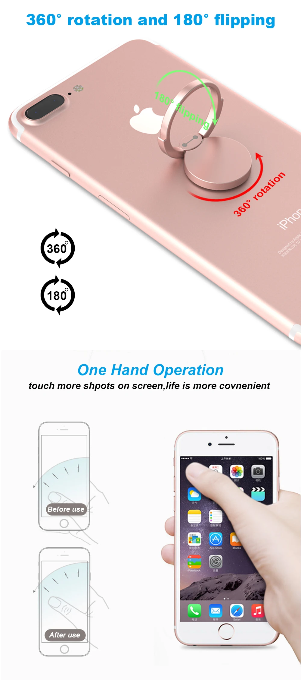 Ascromy Mobile Phone Finger Ring Holder Anime For iPhone 7 8 X 6 iPhone7 Samsung Cell Smartphone Magnetic 360 Stand anillo movil Cellphone porta celular Accessories (2)
