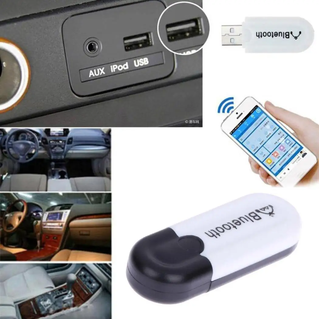 С двойным выходом USB Bluetooth беспроводной аудиоресивер 10 МГц USB/AUX музыка 4 0 aux