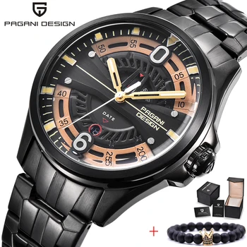 

Top Brand PAGANI DESIGN Men Watches Male Casual Pirate Hollow steel Watch Quartz Mens Wrist watches Military Waterproof Clock