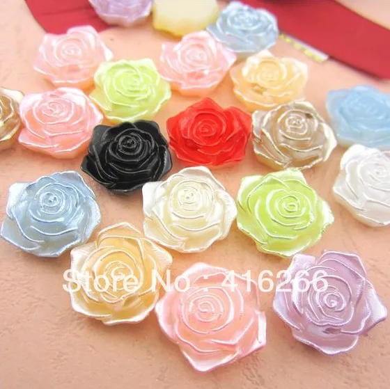 

Free Shipping 200pcs/bag 18mm multicolor flat back flower imitation pearls(mixed colors)