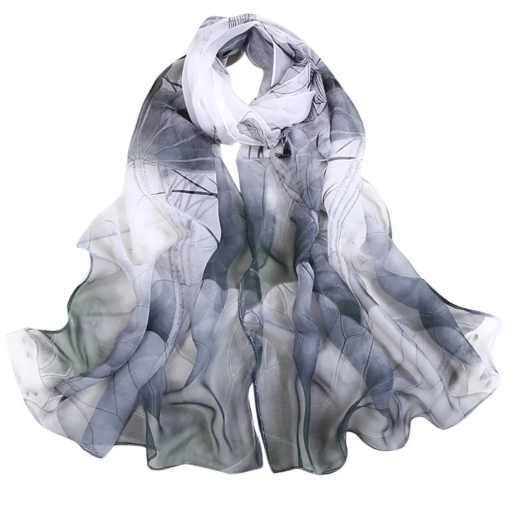 Модные женские шифоновые шелковые шарфы на весну и осень, 1 шт., квадратные шарфы из полиэстера, шали с цветочным принтом, летние шали, хиджабы S10 SE13