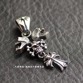 

Thailand imports, three small silver skeleton Cross Pendant