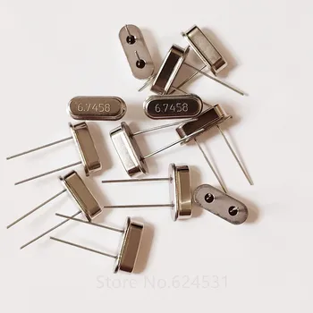 

10pcs Passive In-Line Crystal Oscillator HC-49S 49S 2 Legs 2P DIP-2 6.7458M 6.7458MHZ Crystal Resonator