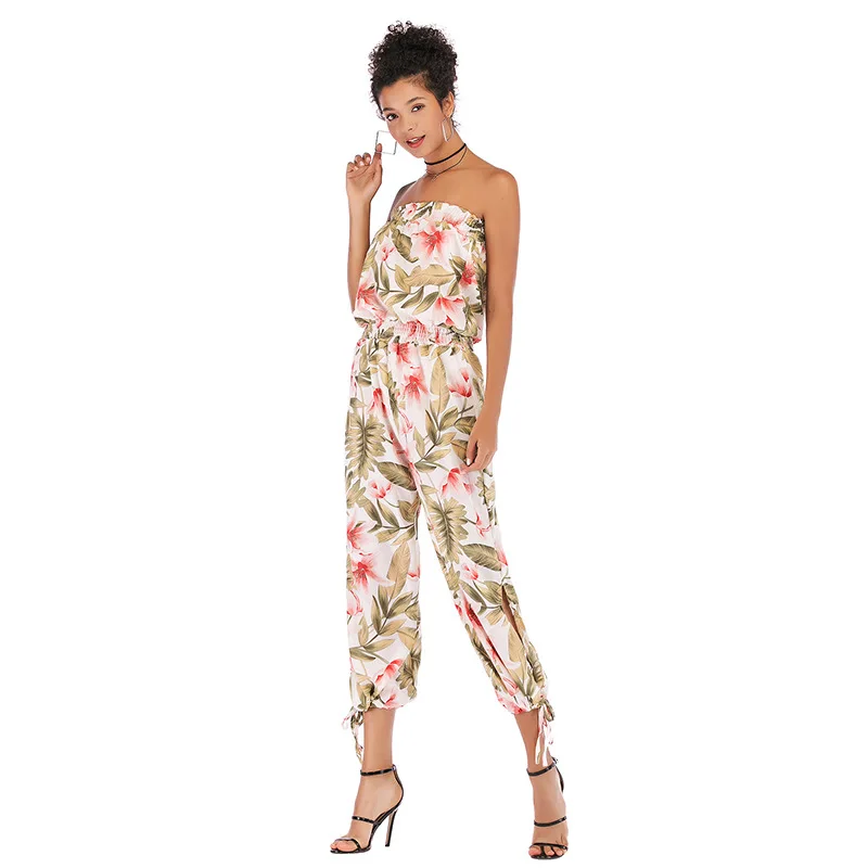 Plus Size 2019 Summer Slash Neck Bodysuit Women Chiffon Sexy Bodysuit Backless Print Floral Bodysuit Jumpsuit Overalls Plus Size 2019 Summer Slash Neck Bodysuit Women Chiffon Sexy Bodysuit Backless Print Floral Bodysuit Jumpsuit Overalls