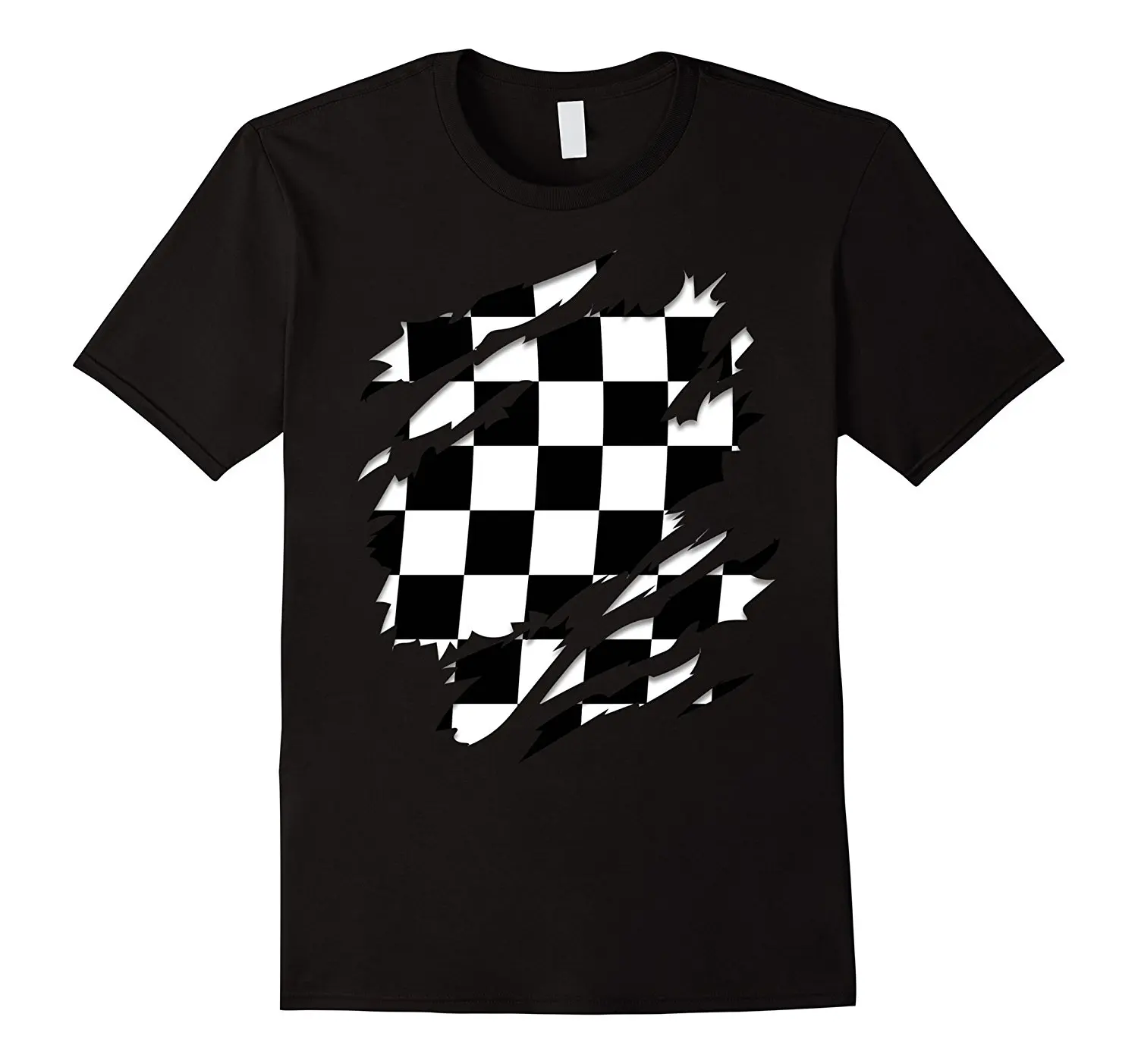 Клетчатый флаг рваные футболка клетчатый узор Racing Lover|lover t-shirt|p p |
