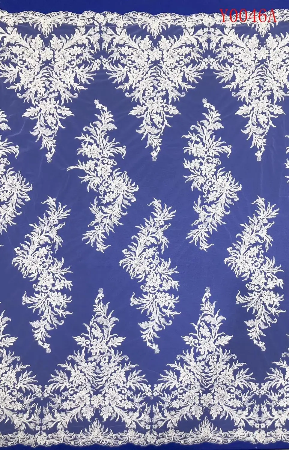 

Y0046A New Desgn Beaded Embroidery Lace Wedding Dress Fabric Nigerian Textile African Trimming Lace 5Yards/ lot